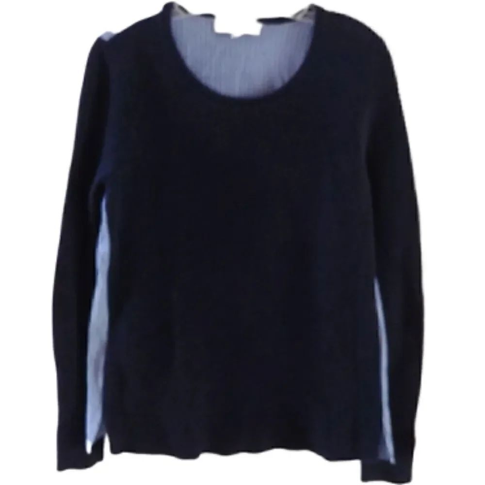 Loft Mixed Media Navy top